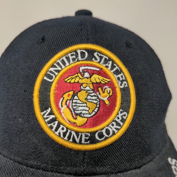 USMC United States Marine Corps Snapback Mesh Back Hat Blue Adjustable - Picture 4 of 11